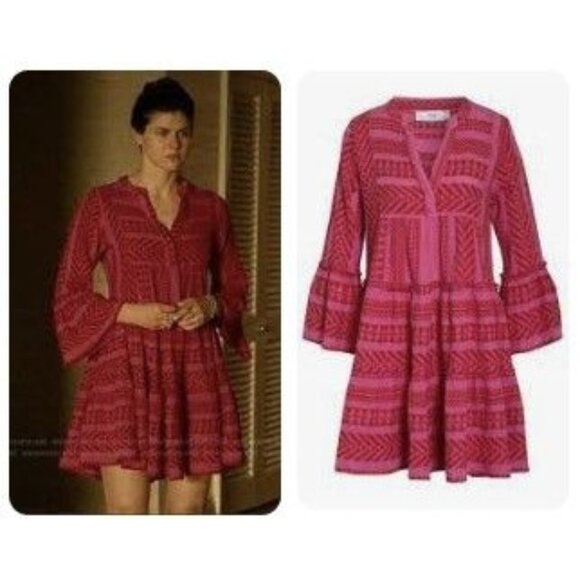Devotion Twins Embroidered Ella Tunic Dress Hot Pink & Red Size Medium - Picture 1 of 14